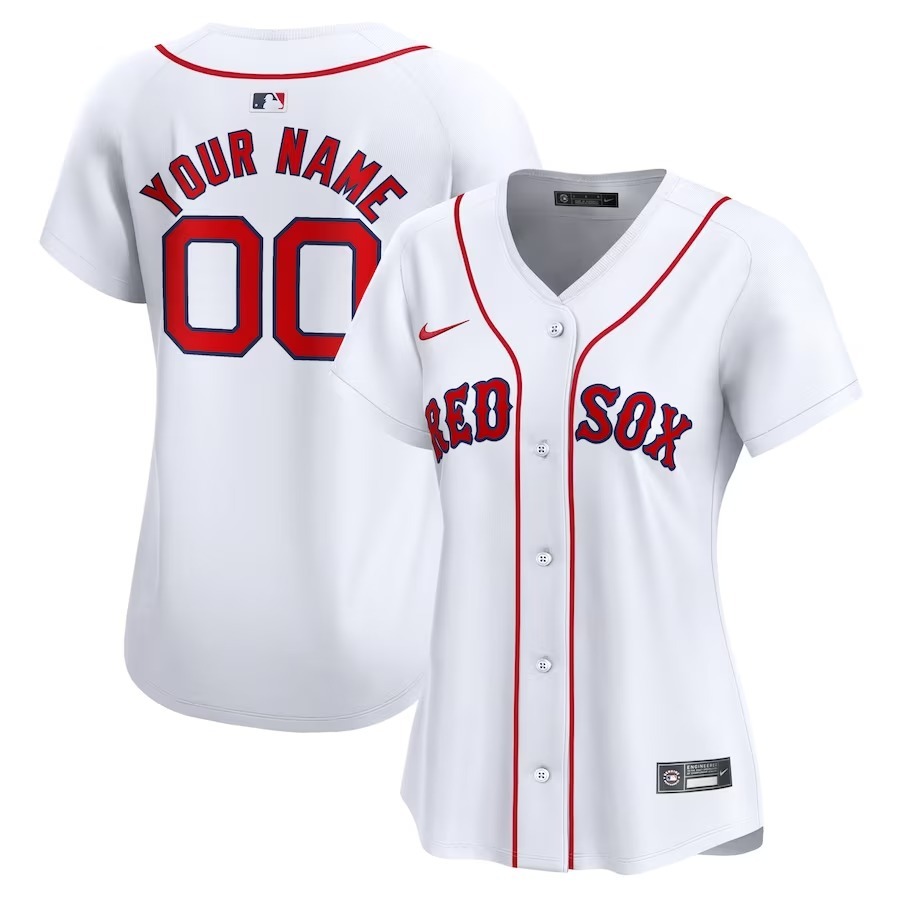 Women's Boston Red Sox Nike White Home Limited Custom Jersey - Ujersey