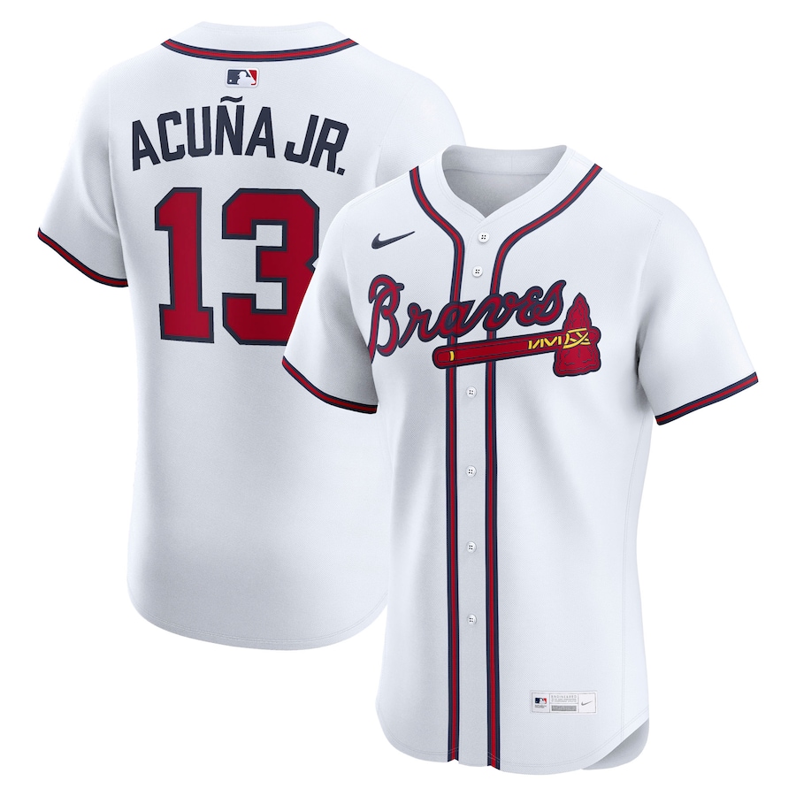 Men's Atlanta Braves Ronald Acuña Jr. Nike White Home Elite Player Jersey - Ujersey