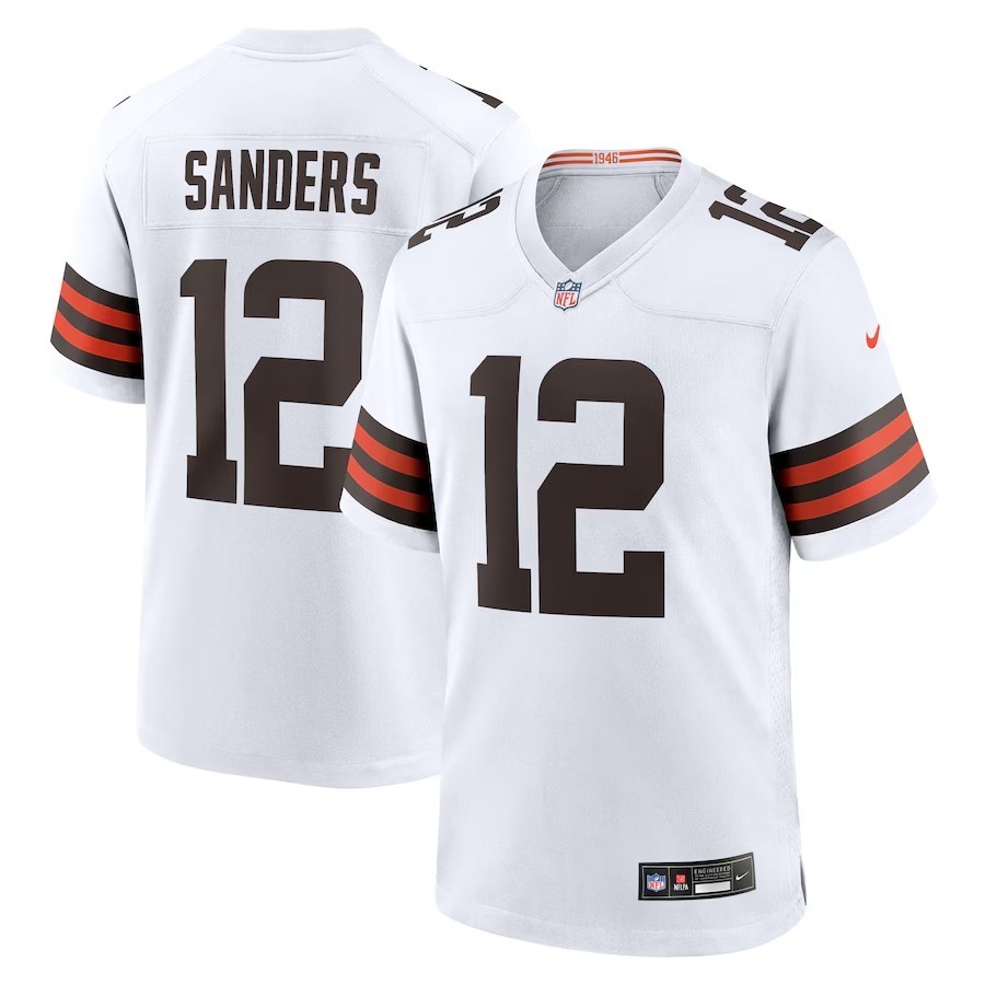 Men's Cleveland Browns Shedeur Sanders Nike White 2025 NFL Draft Game Jersey - Ujersey