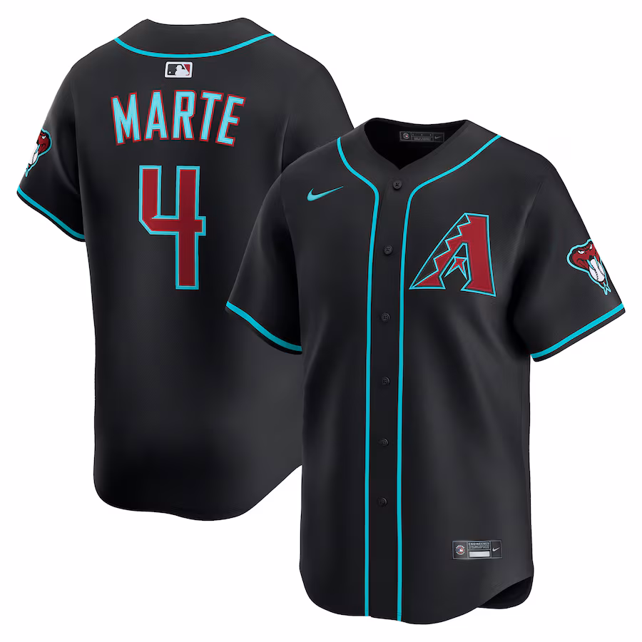 Men's Arizona Diamondbacks Ketel Marte Nike Black Alternate Limited Jersey - Ujersey
