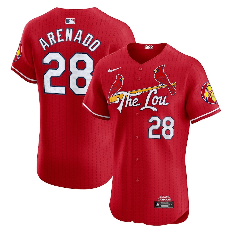 Men's St. Louis Cardinals Nolan Arenado Nike Red 2024 City Connect Elite Player Jersey - Ujersey