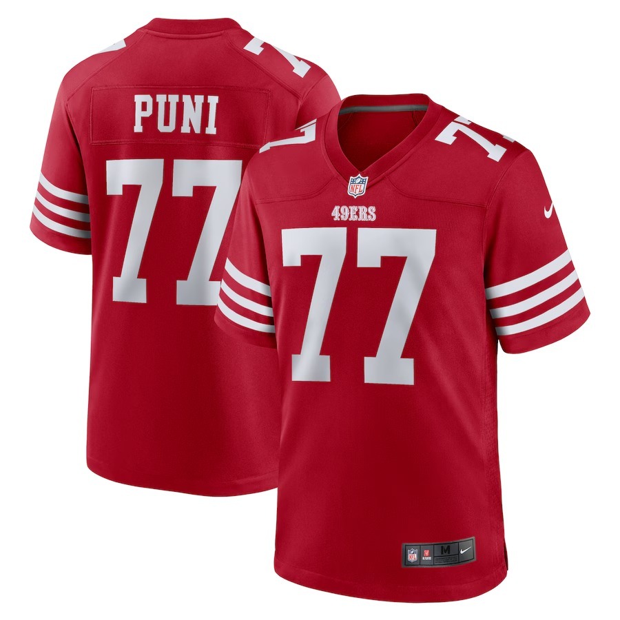 Men's San Francisco 49ers Dominick Puni Nike  Scarlet Team Game Jersey - Ujersey