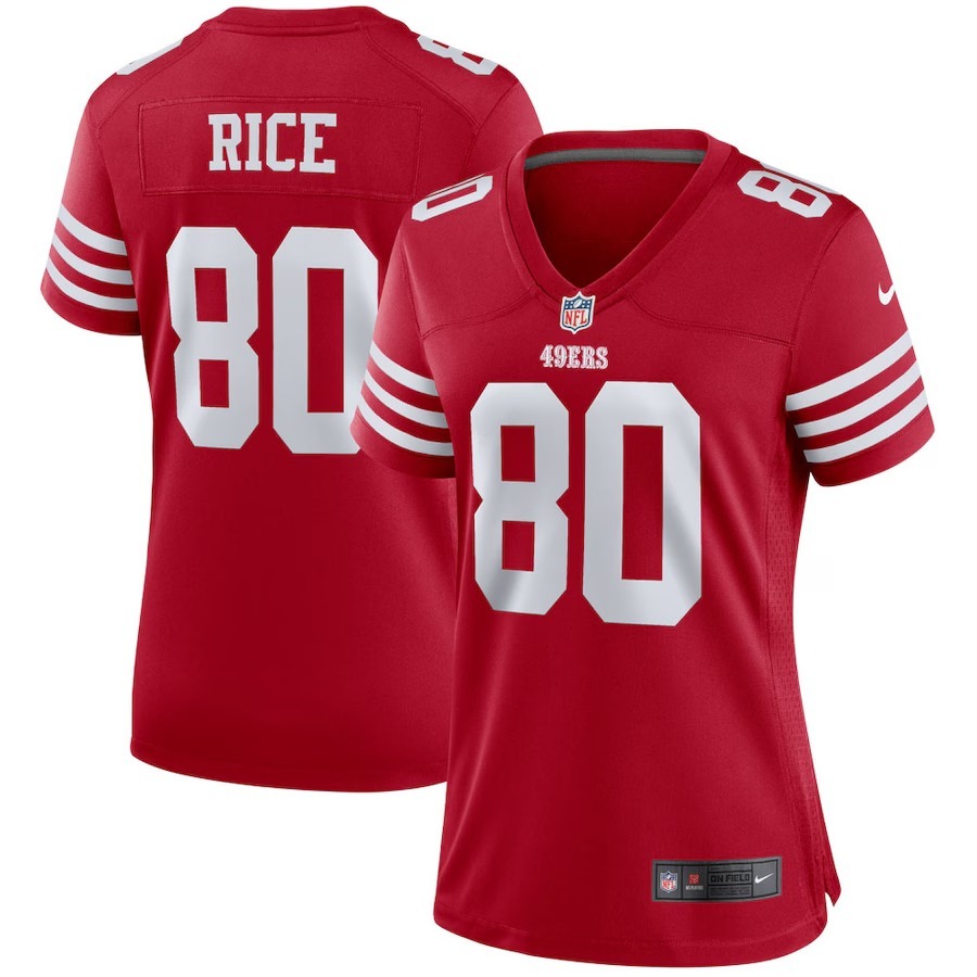 Women's San Francisco 49ers Jerry Rice Nike Scarlet Retired Player Game Jersey - Ujersey