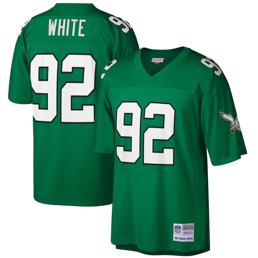 Men's Philadelphia Eagles Reggie White Mitchell & Ness Kelly Green Big & Tall 1990 Retired Player Replica Jersey - Ujersey