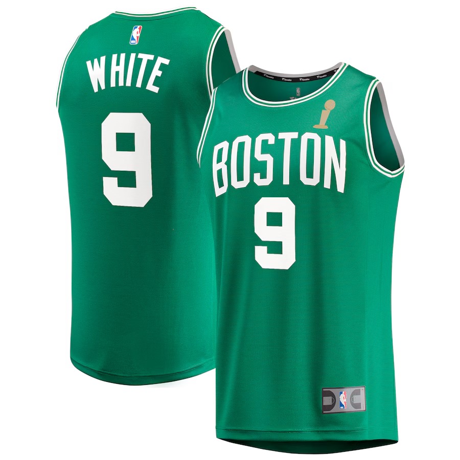 Men's Boston Celtics Derrick White Fanatics Kelly Green 2024 NBA Finals Champions Fast Break Replica Player Jersey - Icon Edition - Ujersey