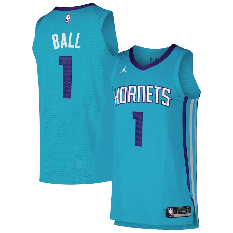 Men's Charlotte Hornets LaMelo Ball Jordan Brand Teal Authentic Player Jersey - Icon Edition - Ujersey