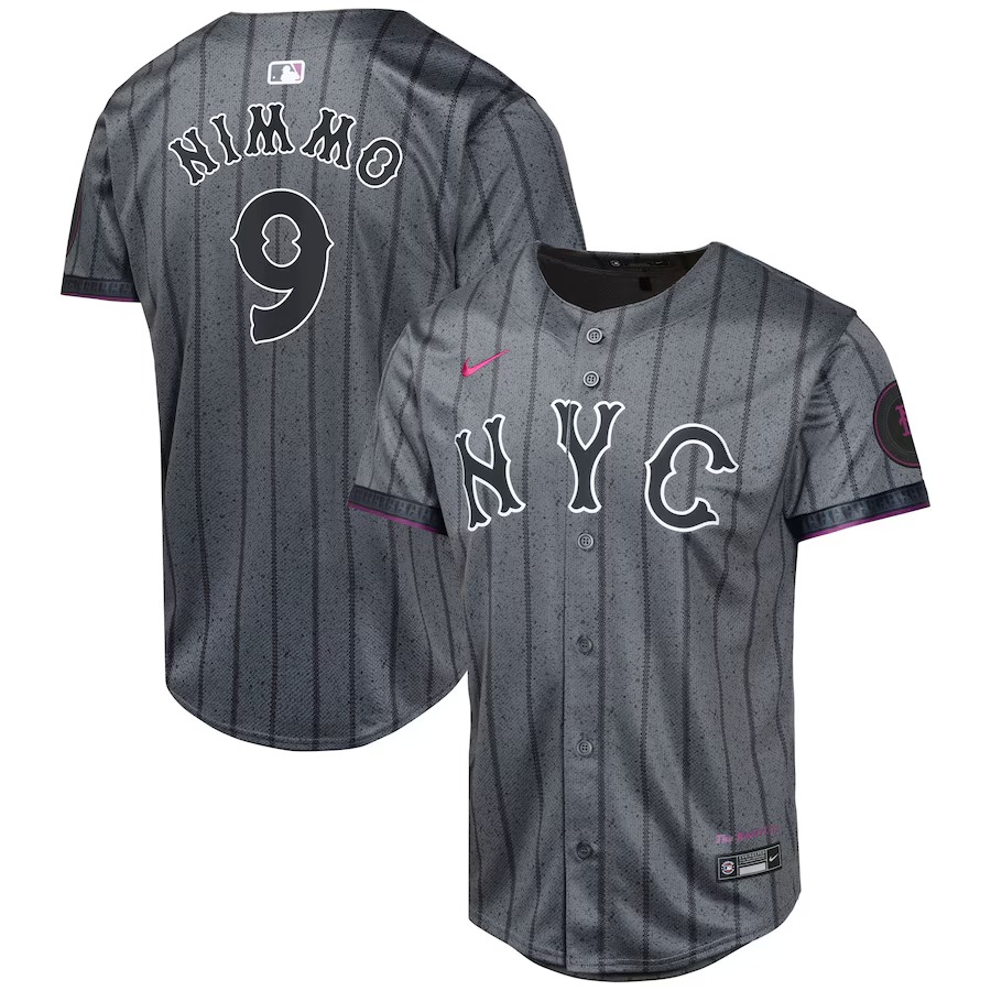Youth New York Mets Brandon Nimmo Nike Graphite 2024 City Connect Limited Player Jersey - Ujersey