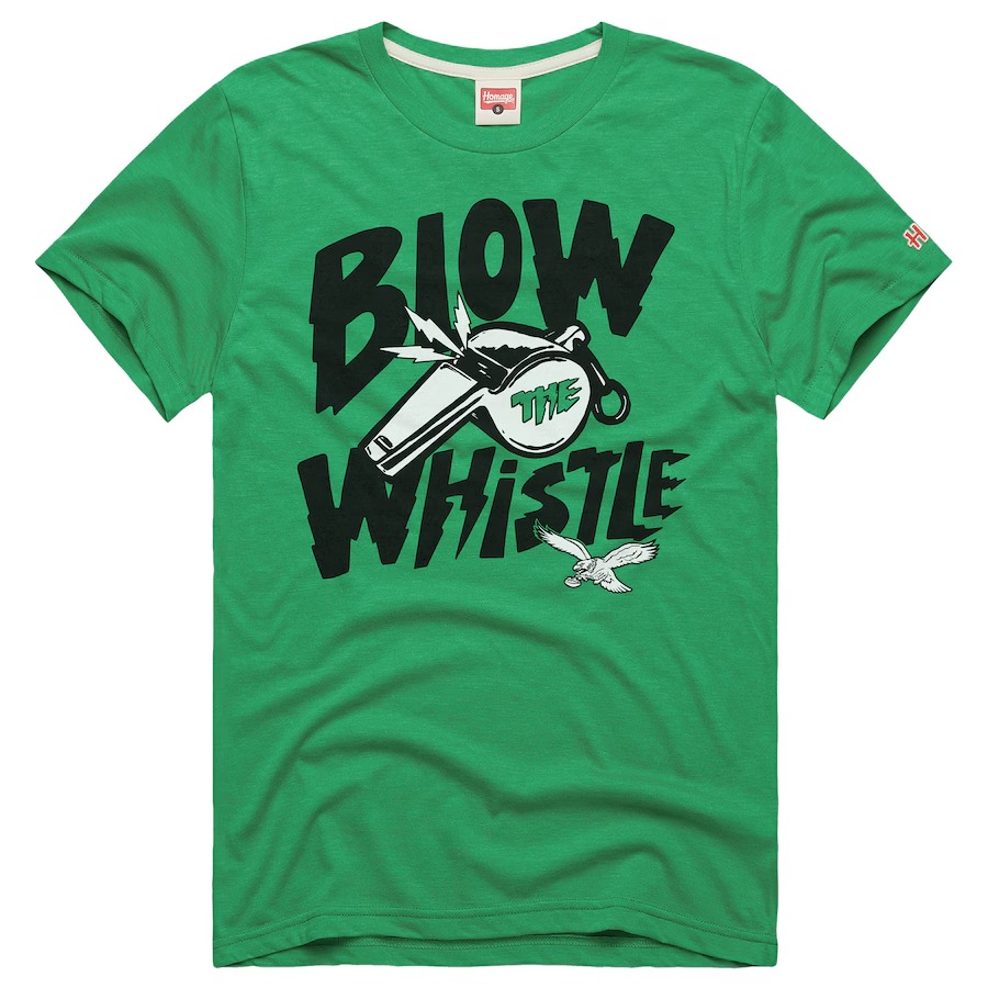 Unisex Philadelphia Eagles  Homage Kelly Green  Blow The Whistle Tri-Blend T-Shirt - Ujersey