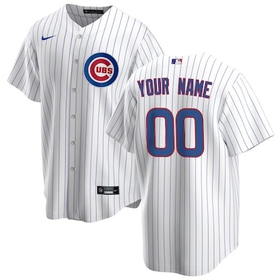 Men's Chicago Cubs Nike White Home Replica Custom Jersey - Ujersey