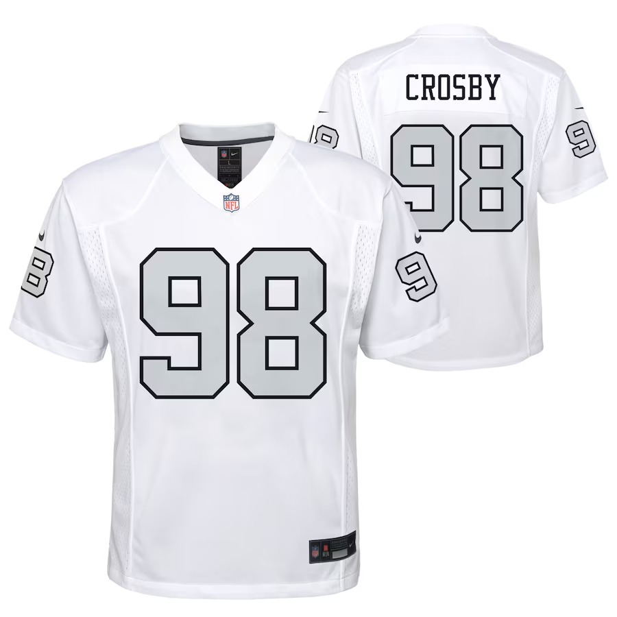 Youth Las Vegas Raiders Maxx Crosby Nike White Game Jersey - Ujersey