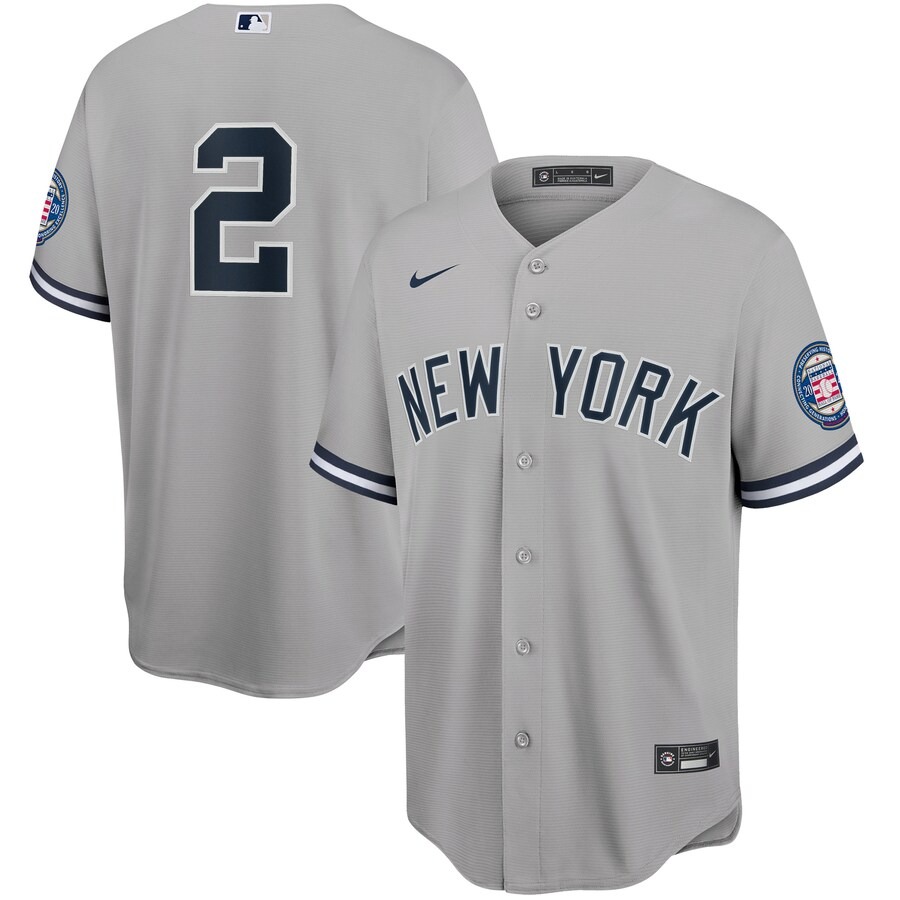 Men's New York Yankees Derek Jeter Nike Gray 2020 Hall of Fame Induction Replica Jersey - Ujersey