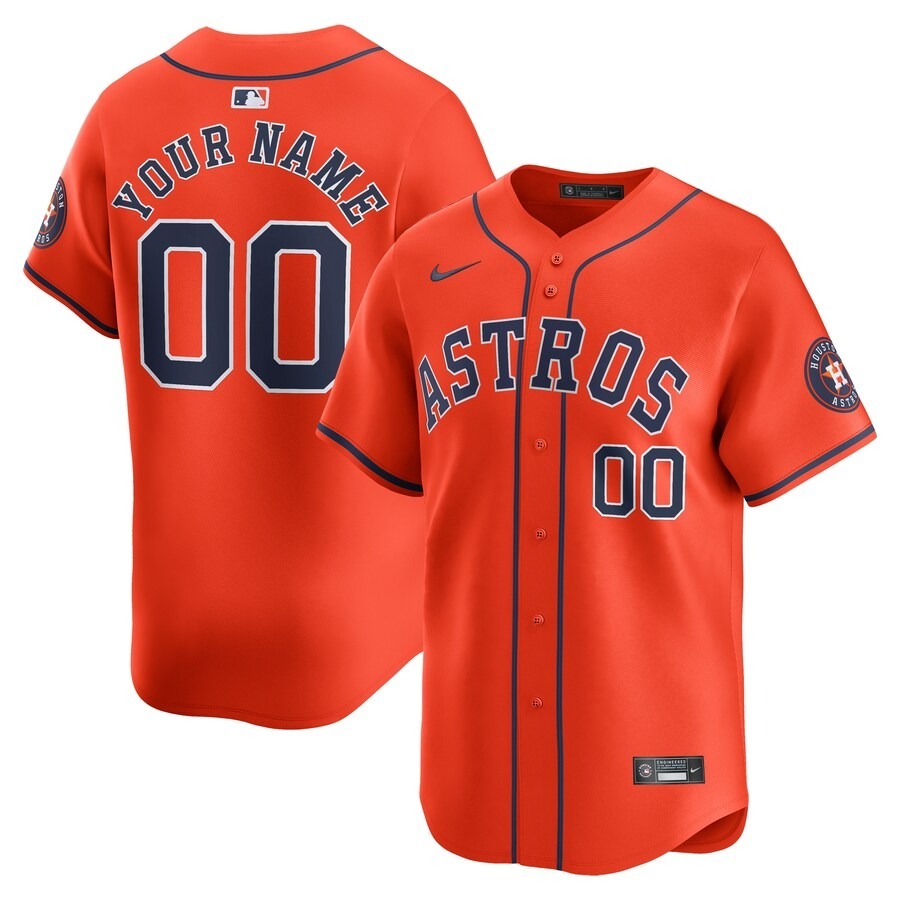 Men's Houston Astros  Nike Orange  Alternate Limited Custom Jersey - Ujersey