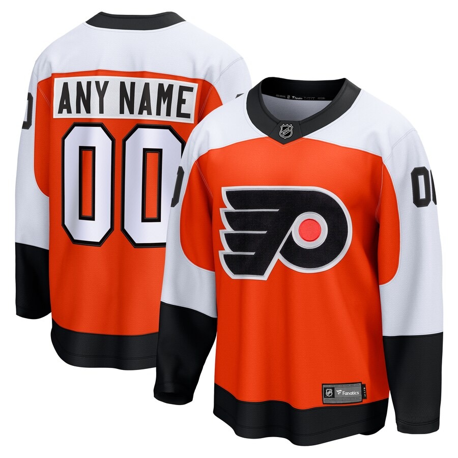 Men's Philadelphia Flyers Fanatics Branded Burnt Orange Home Premier Breakaway Custom Jersey - Ujersey
