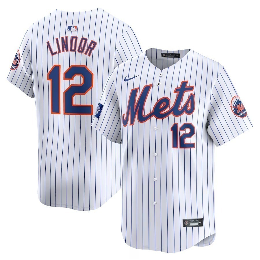 Men's New York Mets Francisco Lindor Nike White 2024 MLB World Tour London Series Home Limited Player Jersey - Ujersey