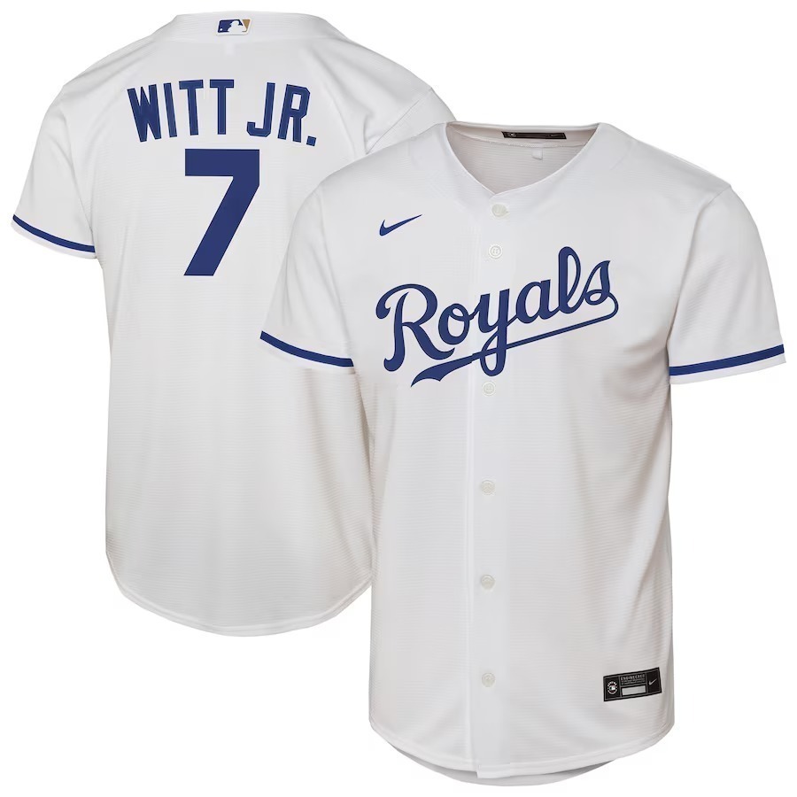 Youth Kansas City Royals Bobby Witt Jr. Nike White Home Replica Player Jersey - Ujersey