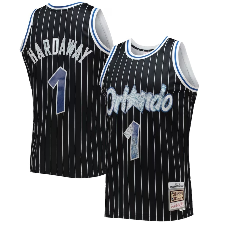 Men's Orlando Magic Penny Hardaway Mitchell & Ness Black 1996/97 Hardwood Classics NBA 75th Anniversary Diamond Swingman Jersey - Ujersey