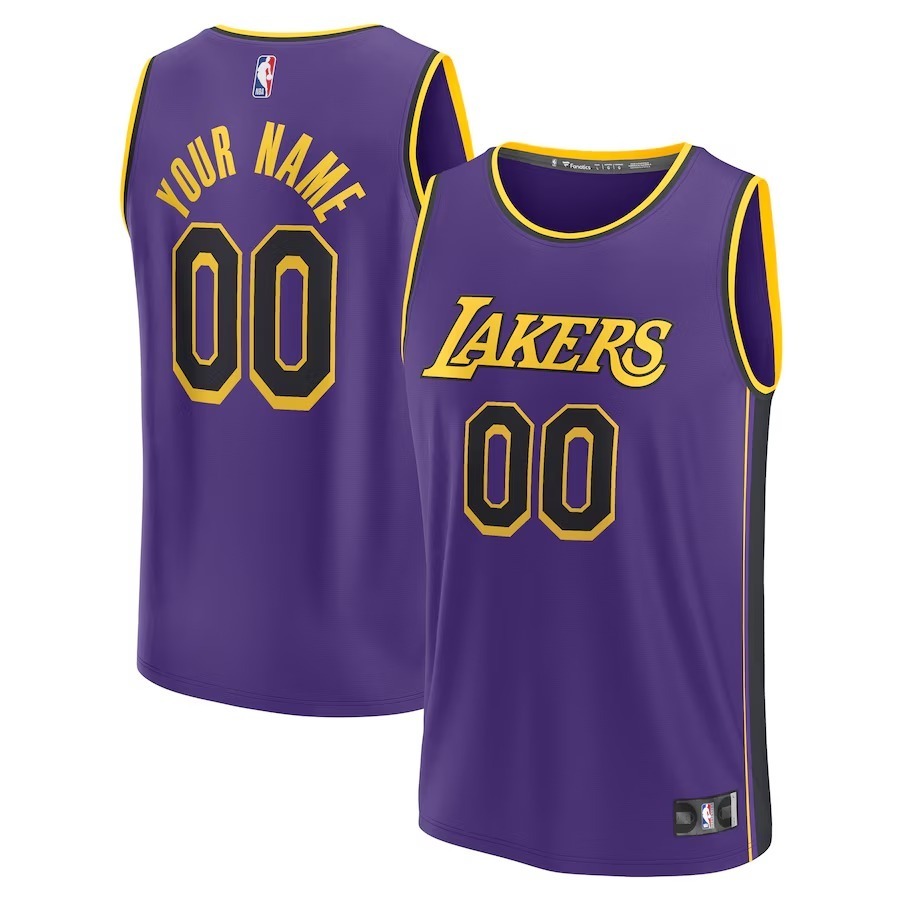 Men's Los Angeles Lakers  Fanatics Purple 2022/23 Fast Break Custom Replica Jersey - Statement Edition - Ujersey