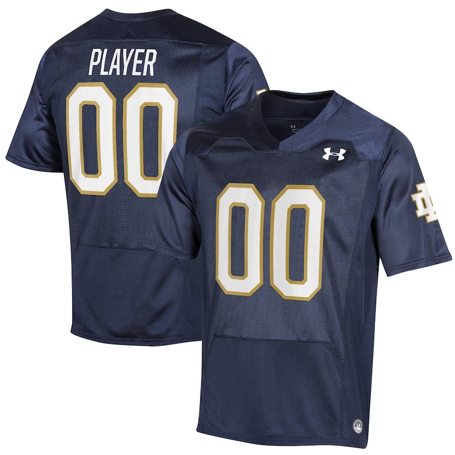 Notre Dame Fighting Irish Under Armour Pick-A-Player NIL Replica Football Jersey - Navy - Ujersey