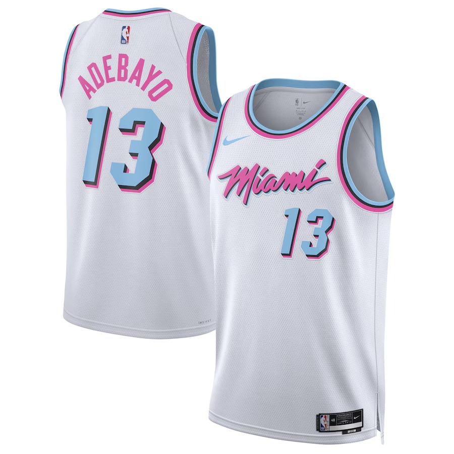 Unisex Miami Heat Bam Adebayo Nike White 2024/25 Swingman Player Jersey - City Edition - Ujersey