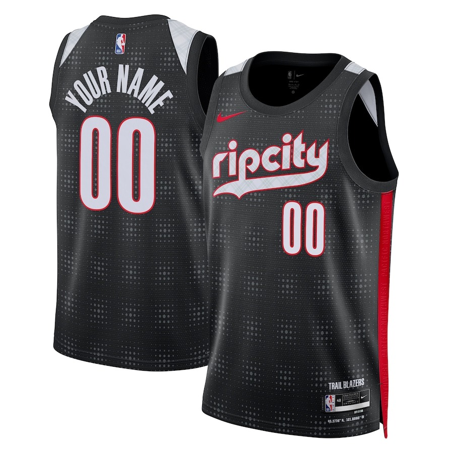Unisex Portland Trail Blazers Nike Black 2024/25 Custom Swingman Jersey - City Edition - Ujersey