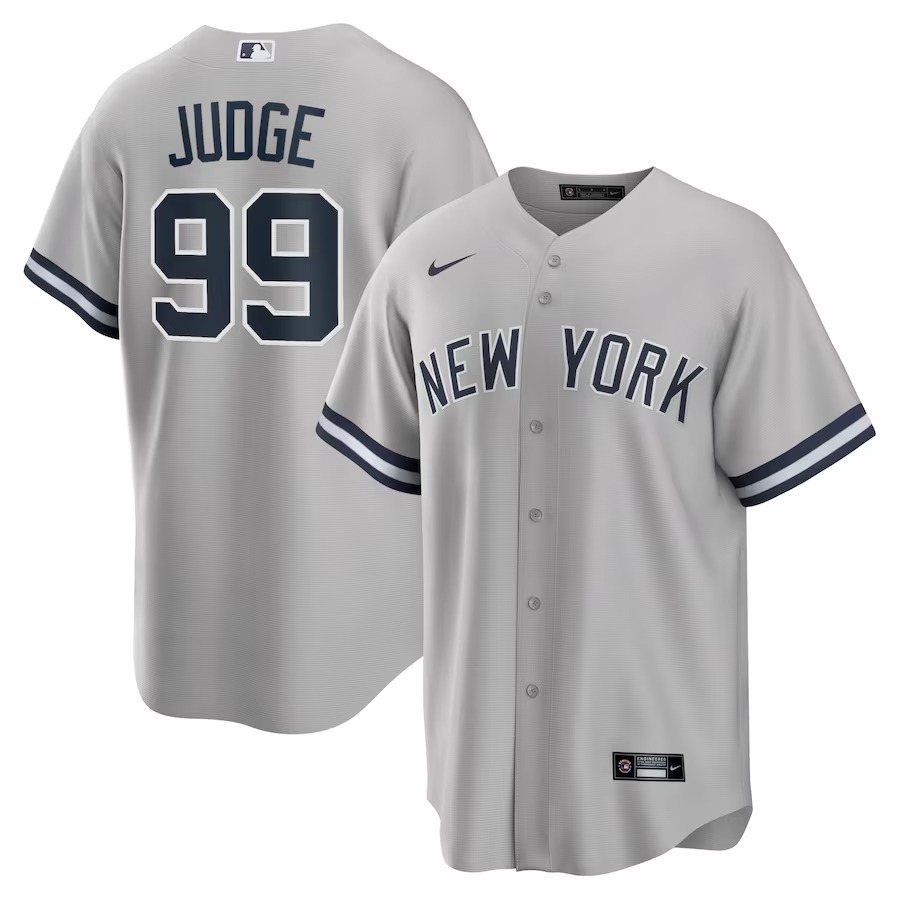 Men's New York Yankees Aaron Judge Nike Gray Big & Tall Road Replica Player Jersey - Ujersey