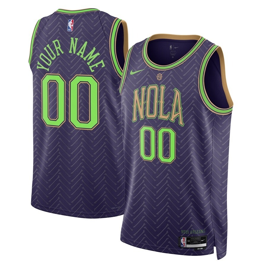 Unisex New Orleans Pelicans Nike Purple 2024/25 Custom Swingman Jersey - City Edition - Ujersey