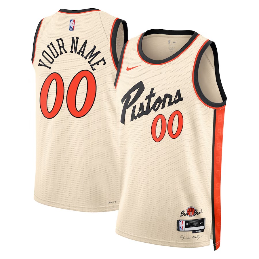 Unisex Detroit Pistons Nike White 2024/25 Custom Swingman Jersey - City Edition - Ujersey
