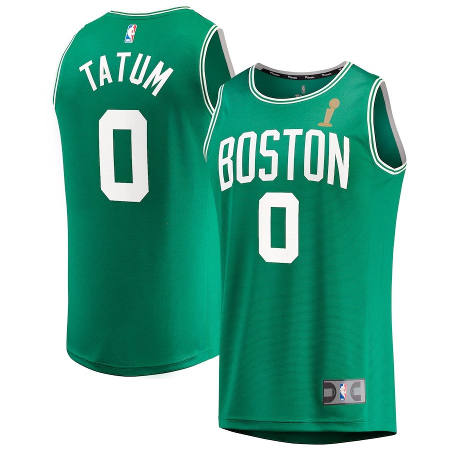 Men's Boston Celtics Jayson Tatum Fanatics Kelly Green 2024 NBA Finals Champions Fast Break Replica Player Jersey - Icon Edition - Ujersey