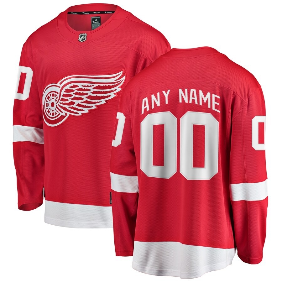 Men's Detroit Red Wings Fanatics Branded Red Home Breakaway Custom Jersey - Ujersey