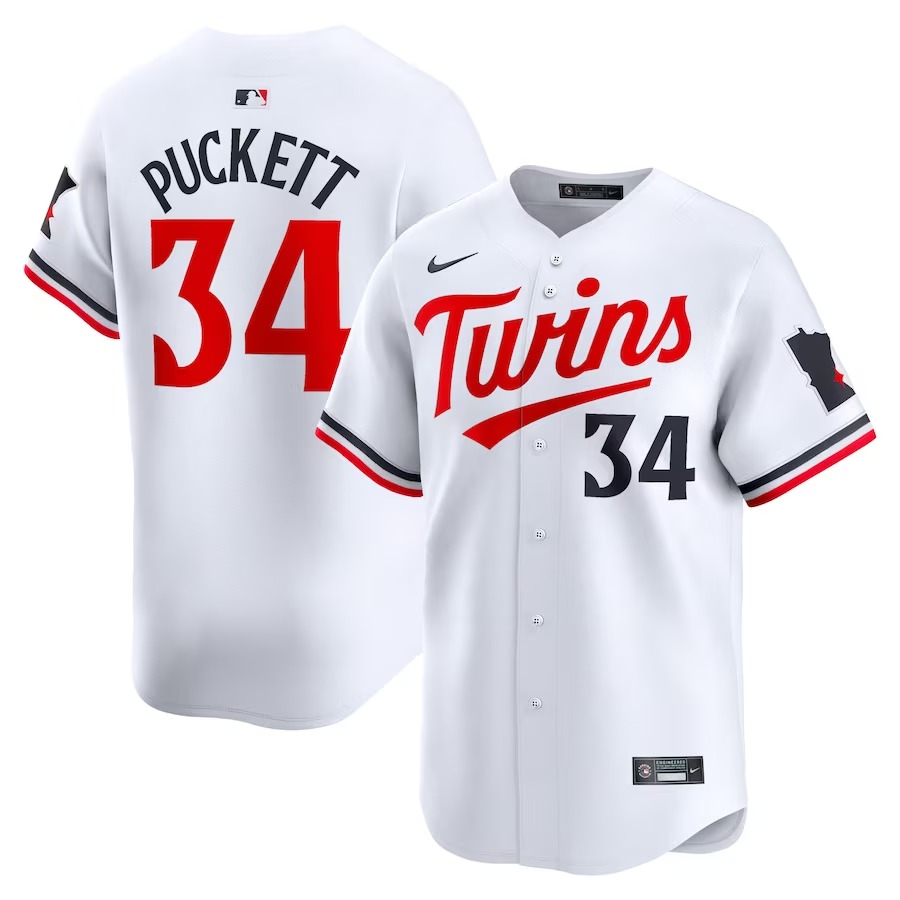 Men's Minnesota Twins Kirby Puckett Nike White Home Limited Player Jersey - Ujersey