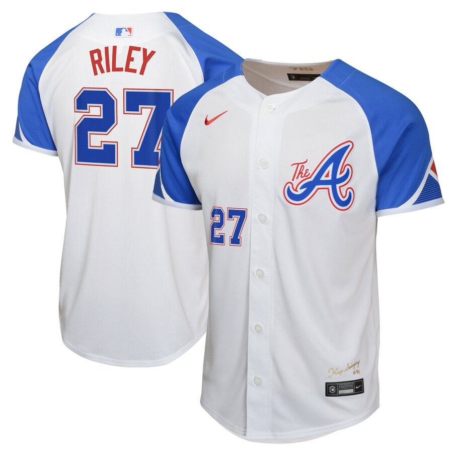 Youth Atlanta Braves Austin Riley Nike White City Connect Limited Player Jersey - Ujersey