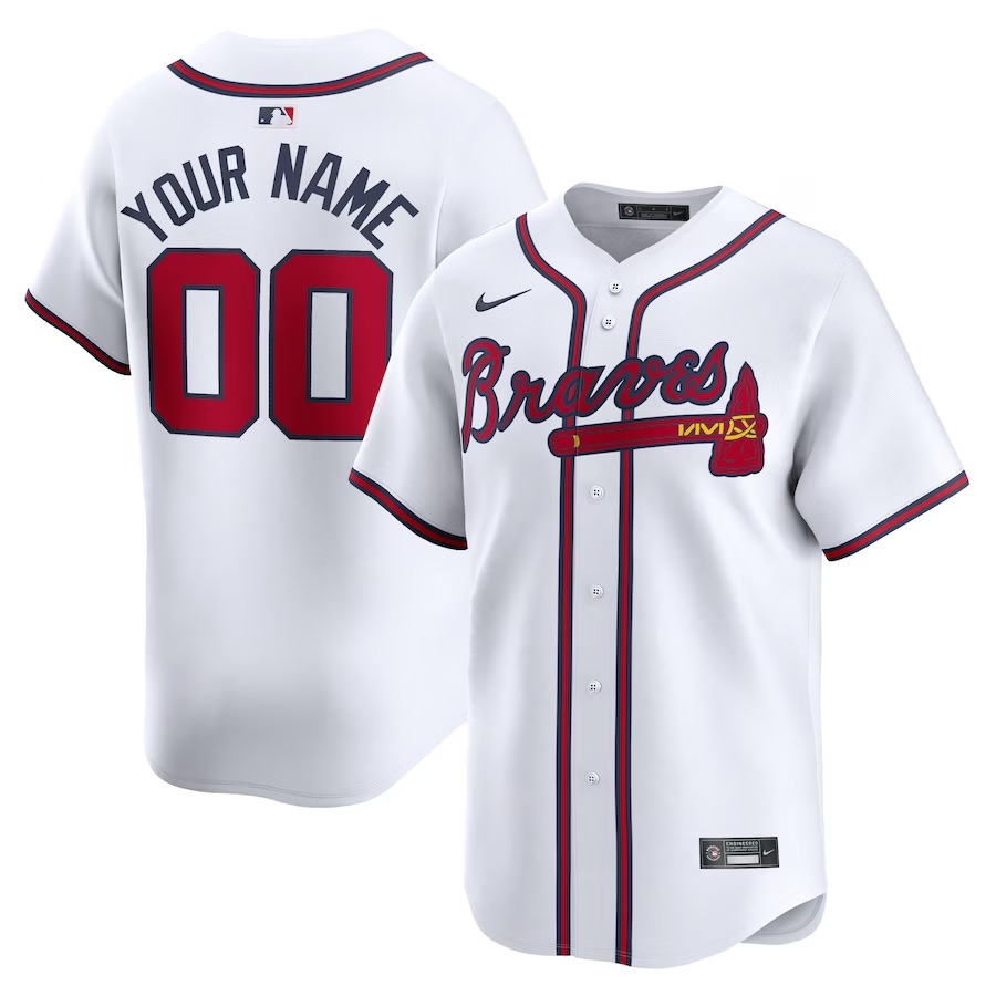 Youth Atlanta Braves Nike White Home Limited Custom Jersey - Ujersey