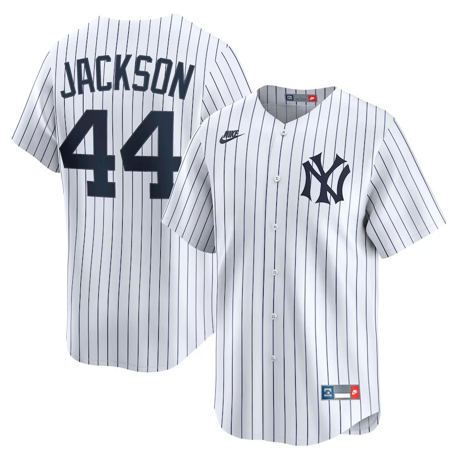 Men's New York Yankees Reggie Jackson Nike White Throwback Cooperstown Collection Limited Jersey - Ujersey