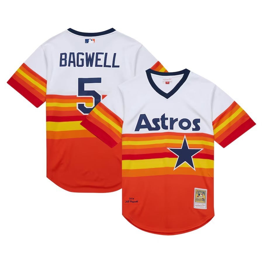 Men's Houston Astros Jeff Bagwell Mitchell & Ness White 2004 Cooperstown Collection Authentic Throwback Jersey - Ujersey