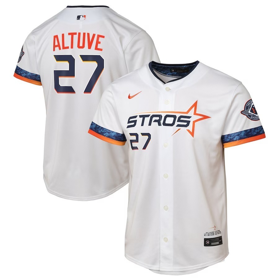Youth Houston Astros Jose Altuve Nike White 2025 City Connect Limited Player Jersey - Ujersey