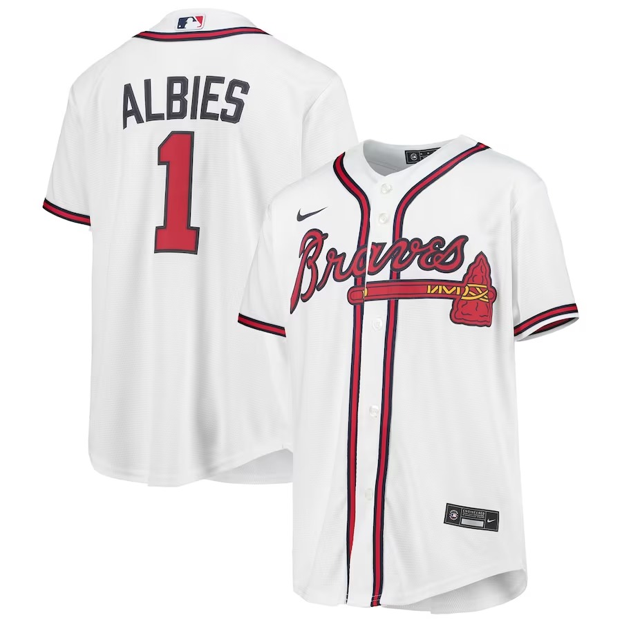 Youth Atlanta Braves Ozzie Albies Nike White Alternate Replica Player Jersey - Ujersey