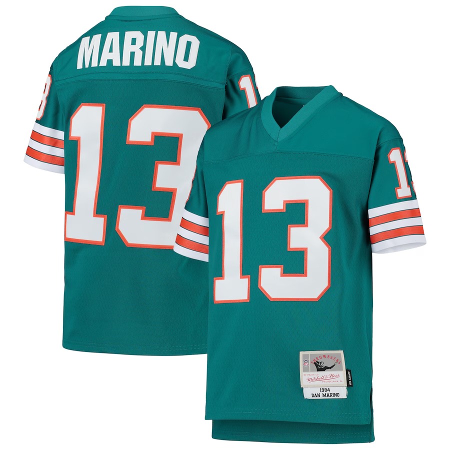 Youth Miami Dolphins Dan Marino Mitchell & Ness Aqua 1984 Legacy Retired Player Jersey - Ujersey