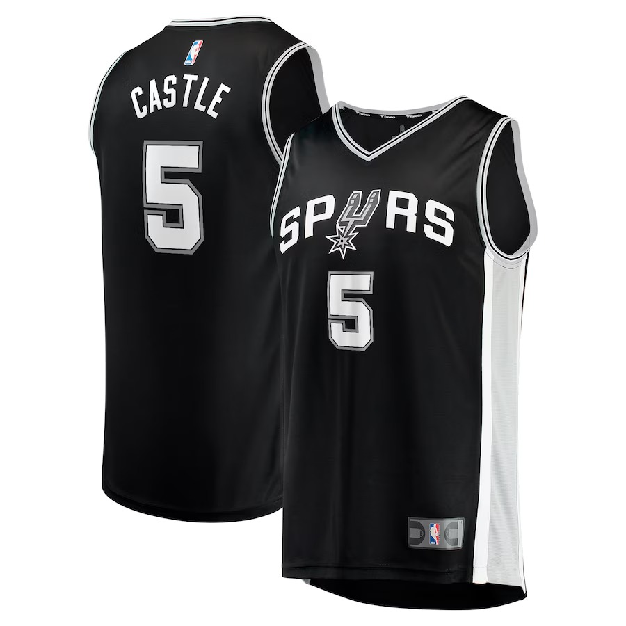 Men's San Antonio Spurs Stephon Castle Fanatics Black 2024 NBA Draft Fast Break Player Jersey - Icon Edition - Ujersey