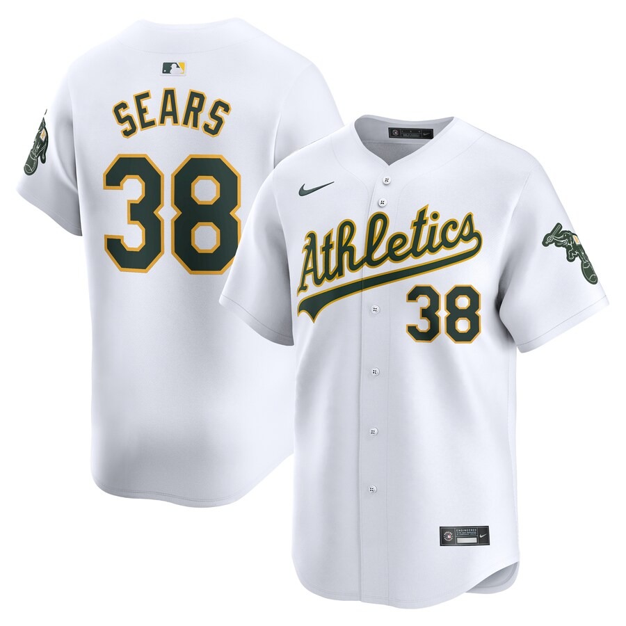 Men's Oakland Athletics JP Sears Nike White Home Limited Player Jersey - Ujersey