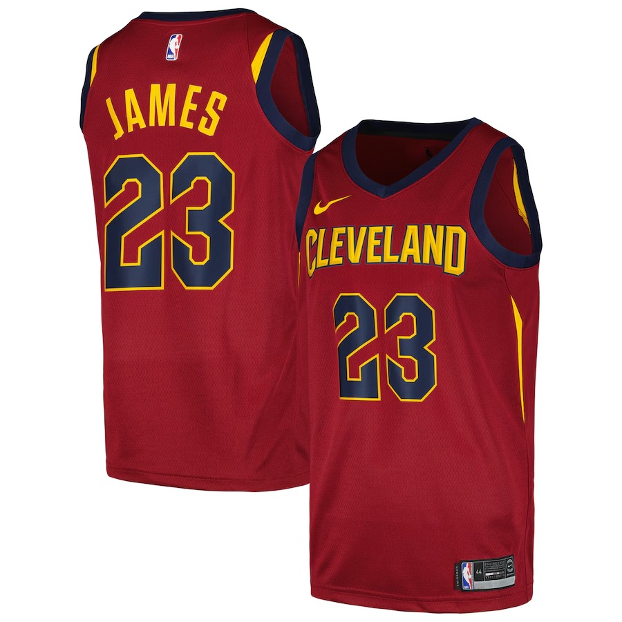 Men's Cleveland Cavaliers LeBron James Nike Wine Swingman Player Jersey - Icon Edition - Ujersey