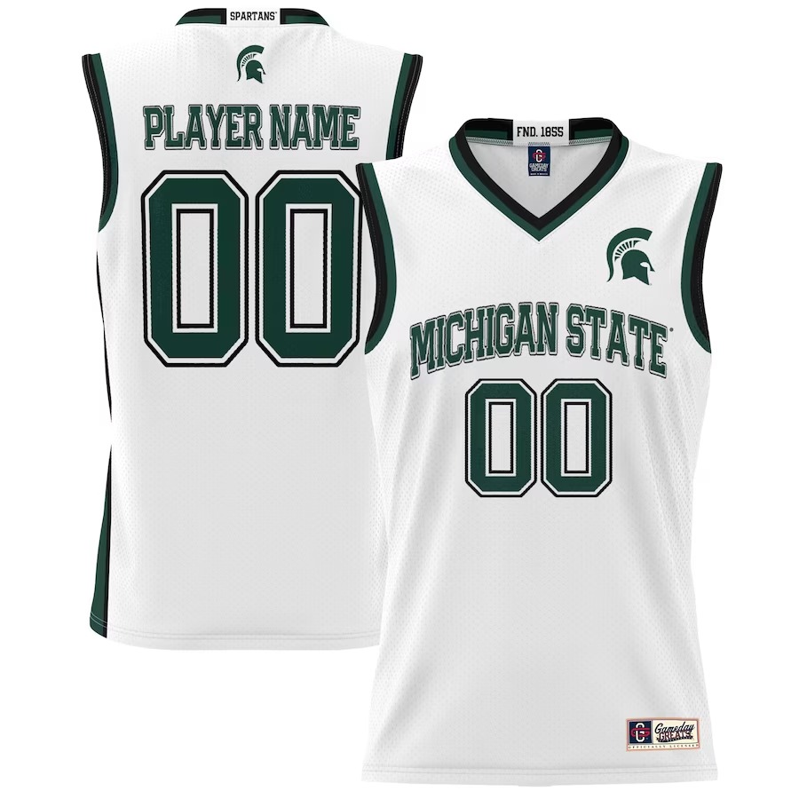 Michigan State Spartans GameDay Greats Youth NIL Pick-A-Player Lightweight Basketball Jersey - White - Ujersey