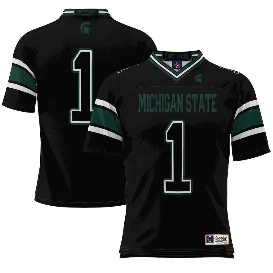 #1 Michigan State Spartans GameDay Greats Endzone Football Jersey - Black - Ujersey