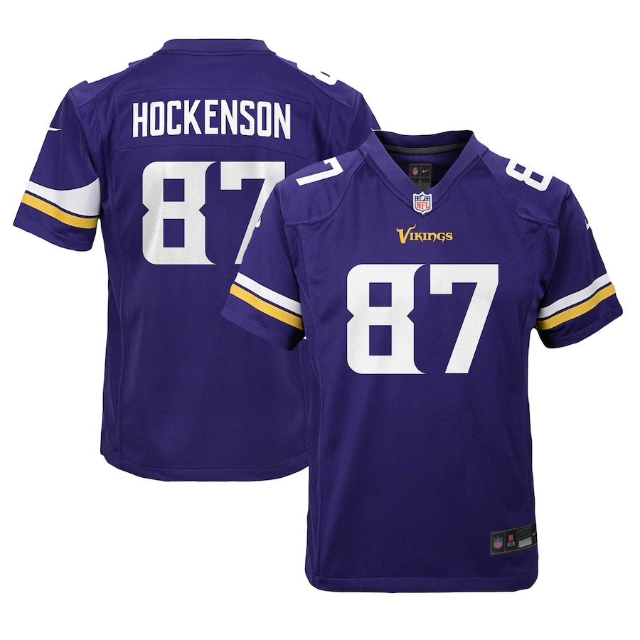 Youth Minnesota Vikings T.J. Hockenson Nike Purple Game Jersey - Ujersey