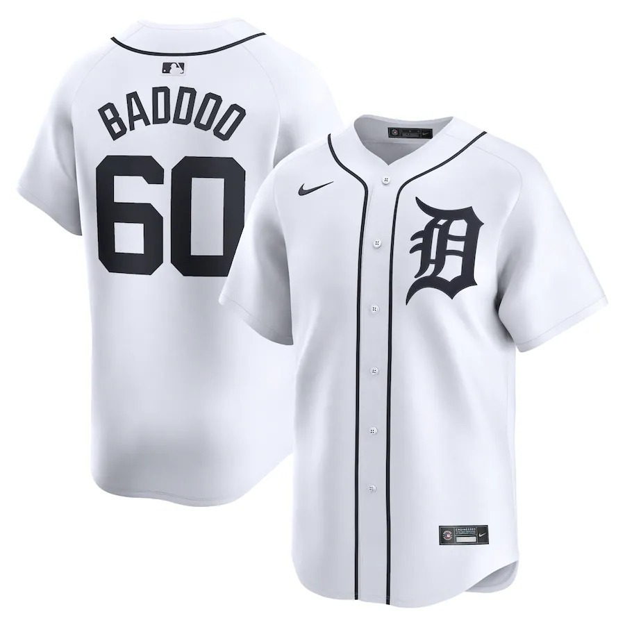 Men's Detroit Tigers Akil Baddoo Nike White Home Limited Player Jersey - Ujersey