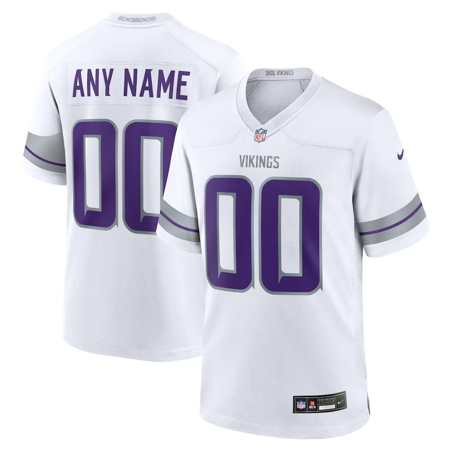 Men's Minnesota Vikings Nike White Alternate Custom Game Jersey - Ujersey