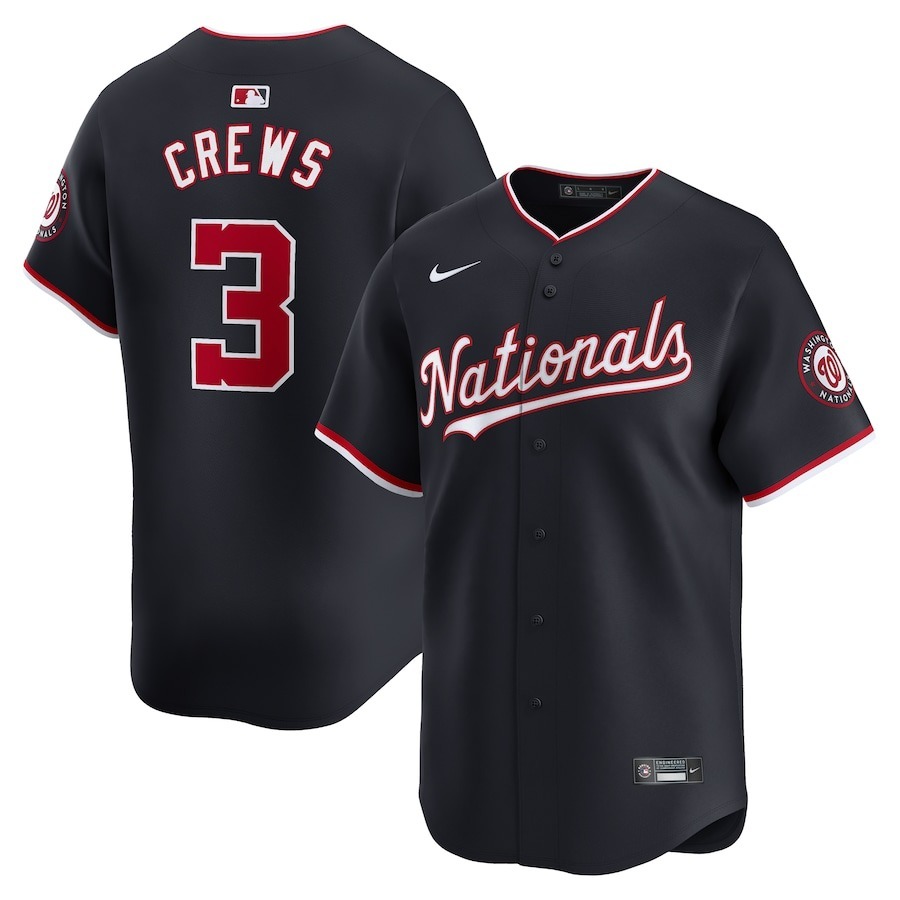 Men's Washington Nationals Dylan Crews Nike Navy Alternate Limited Player Jersey - Ujersey