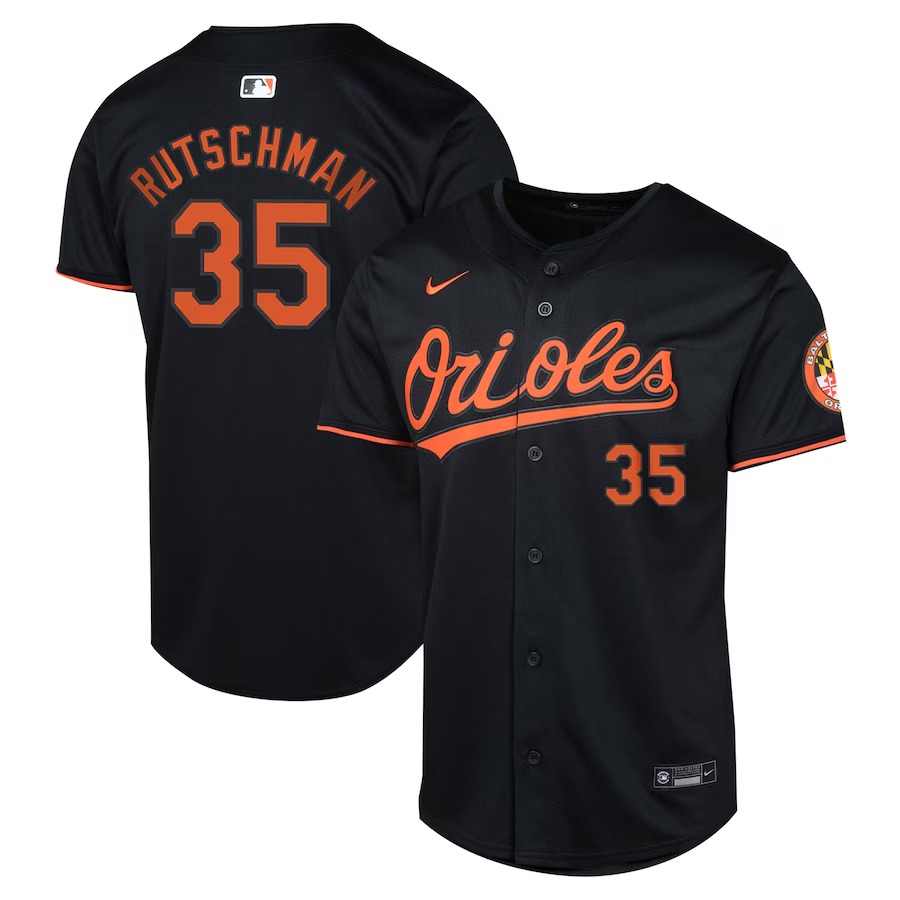 Youth Baltimore Orioles Adley Rutschman Nike Black Alternate Limited Player Jersey - Ujersey