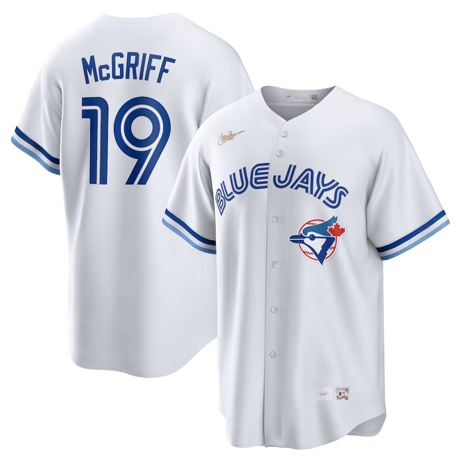 Men's Toronto Blue Jays Fred McGriff Nike White Cooperstown Collection 2023 Hall of Fame Inline Replica Jersey - Ujersey