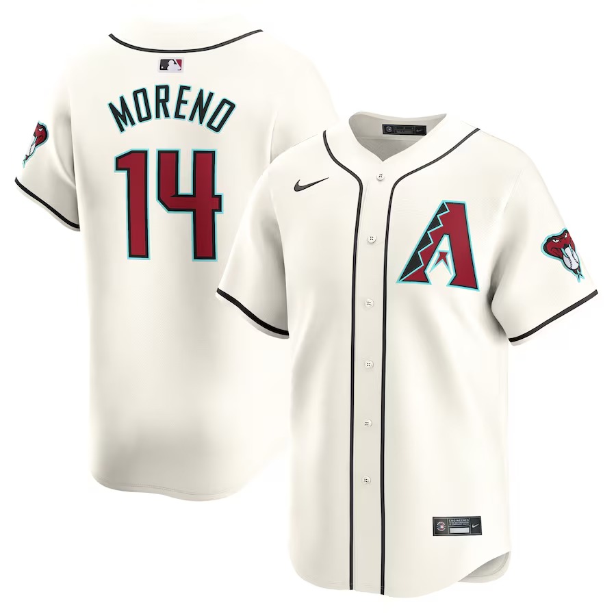 Men's Arizona Diamondbacks Gabriel Moreno Nike White Home Limited Player Jersey - Ujersey