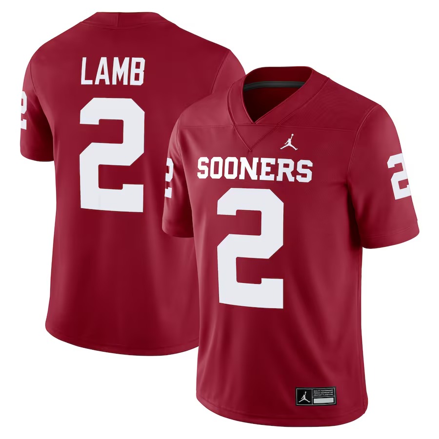 Men's Jordan Brand CeeDee Lamb Crimson Oklahoma Sooners Alumni Player Game Jersey - Ujersey